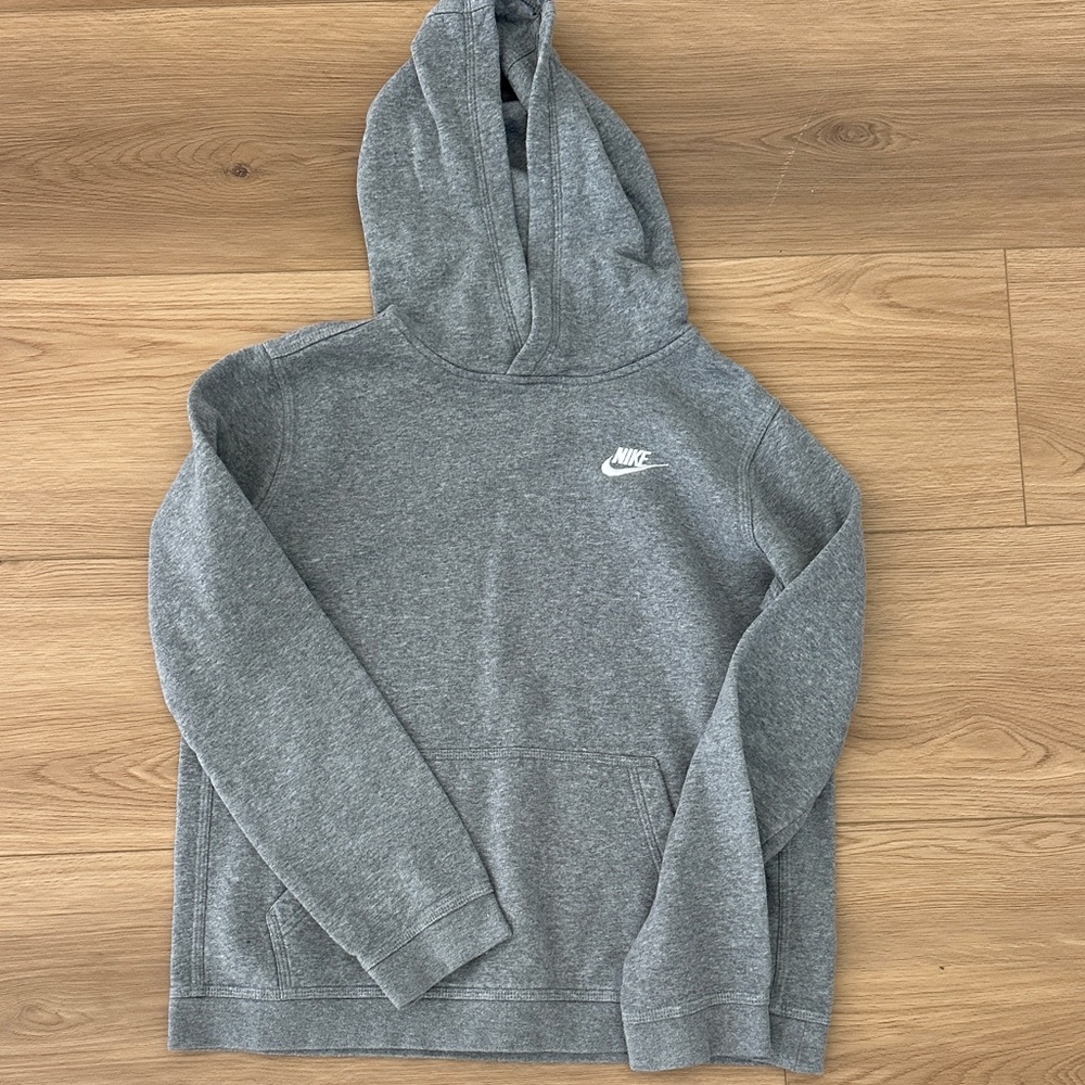 Nike Heather Gray Pullover Hoodie- Boys